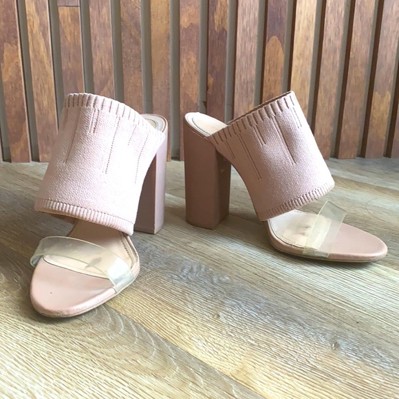 Zara Blush Pink Heeled Sandals - Picture 1 of 7